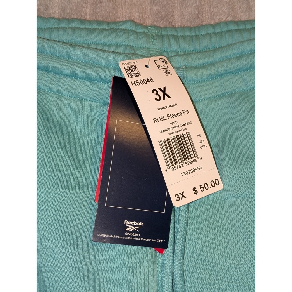 Reebok‎ Women's Teal Fleece Sweatpants Joggers Size 3X Plus NwT $50 - Picture 6 of 9